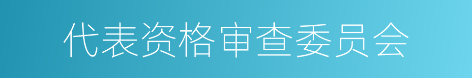 代表资格审查委员会的同义词