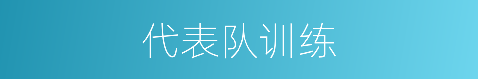 代表队训练的同义词