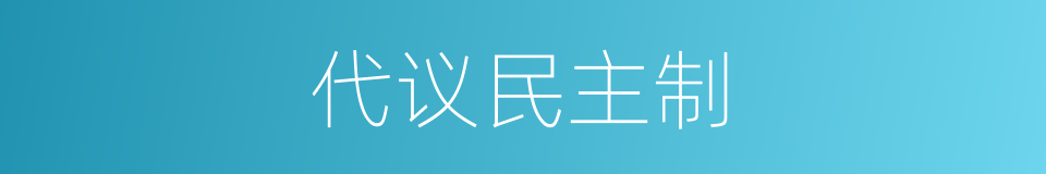 代议民主制的同义词