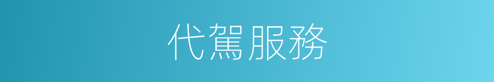 代駕服務的同義詞