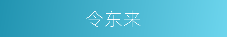 令东来的同义词