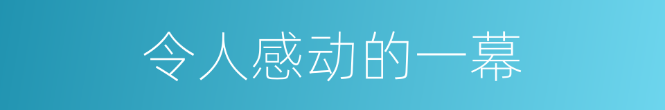 令人感动的一幕的同义词