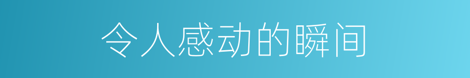 令人感动的瞬间的同义词