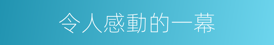 令人感動的一幕的同義詞