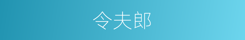 令夫郎的同义词