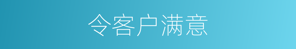 令客户满意的同义词