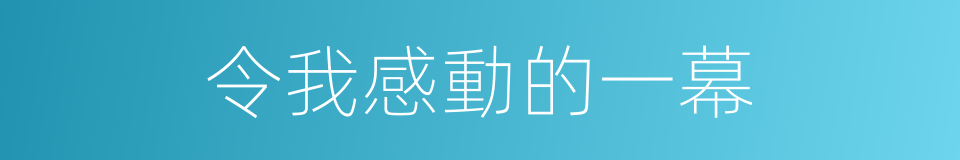 令我感動的一幕的同義詞