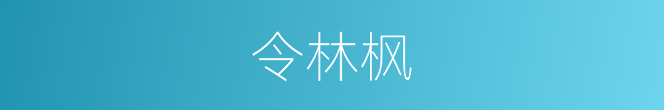 令林枫的同义词