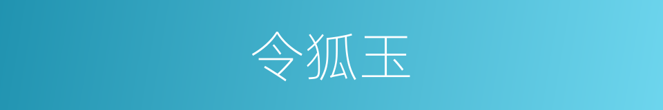 令狐玉的同义词