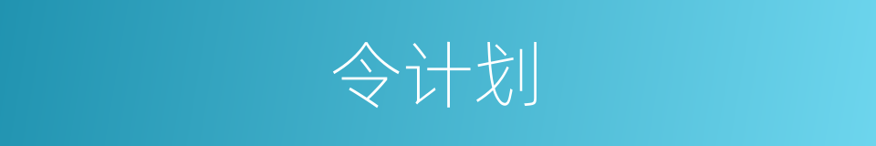 令计划的同义词