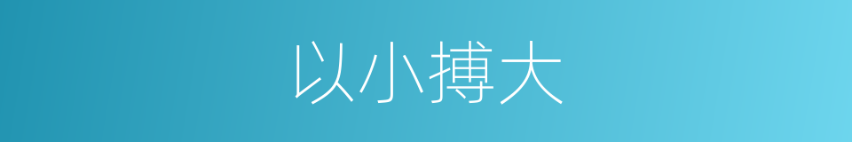 以小搏大的同义词