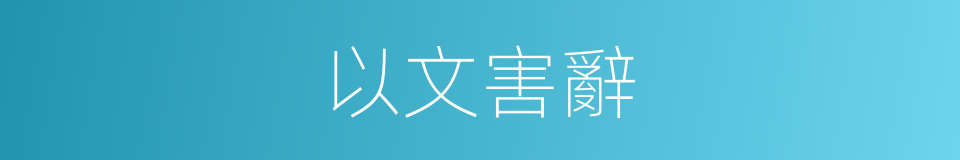 以文害辭的意思