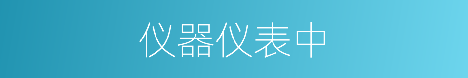 仪器仪表中的同义词