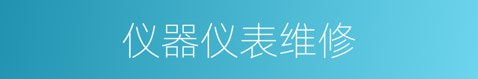 仪器仪表维修的同义词