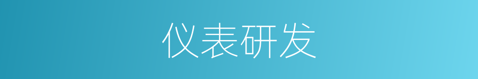 仪表研发的同义词