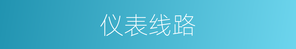仪表线路的同义词