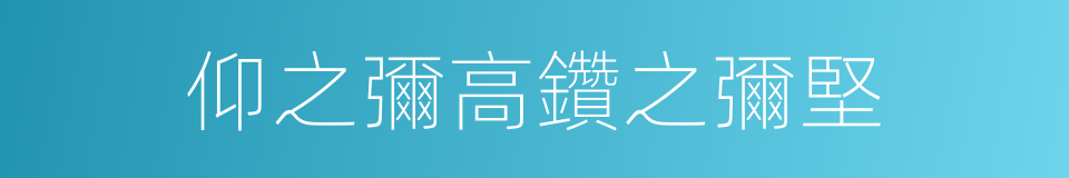 仰之彌高鑽之彌堅的同義詞