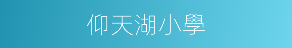 仰天湖小學的同義詞