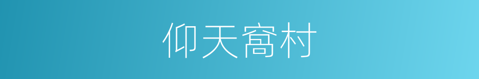 仰天窩村的同義詞