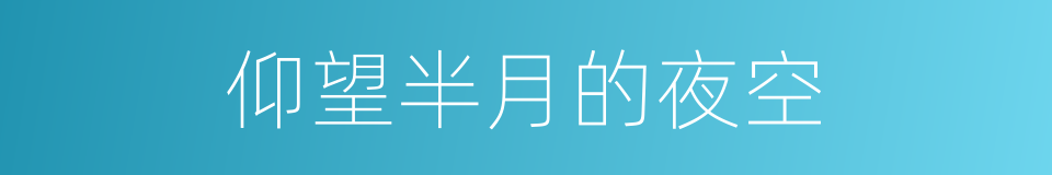 仰望半月的夜空的同义词