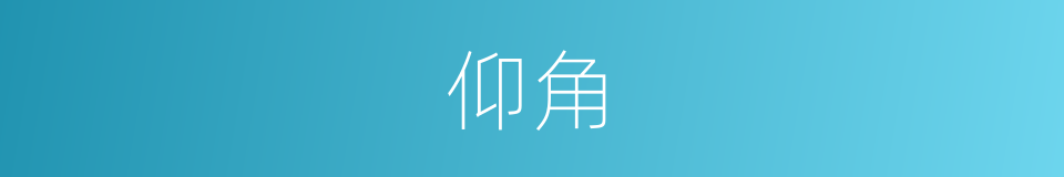 仰角的意思