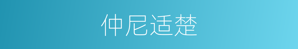 仲尼适楚的同义词