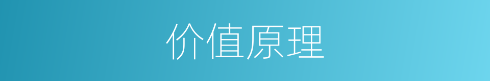 价值原理的同义词