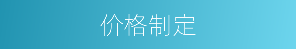 价格制定的同义词