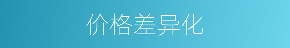 价格差异化的同义词