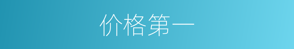 价格第一的同义词