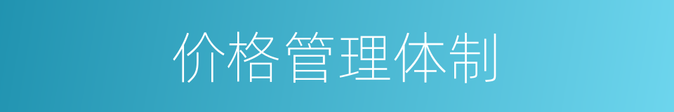 价格管理体制的同义词
