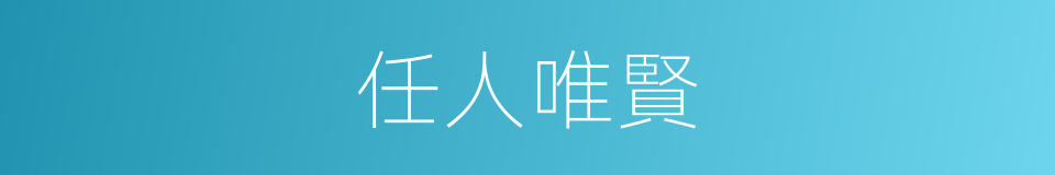 任人唯賢的意思