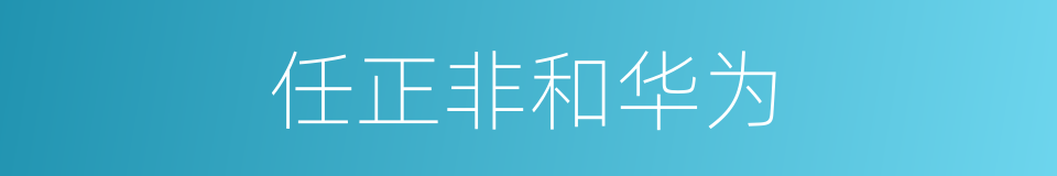 任正非和华为的同义词