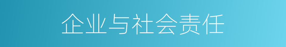 企业与社会责任的同义词