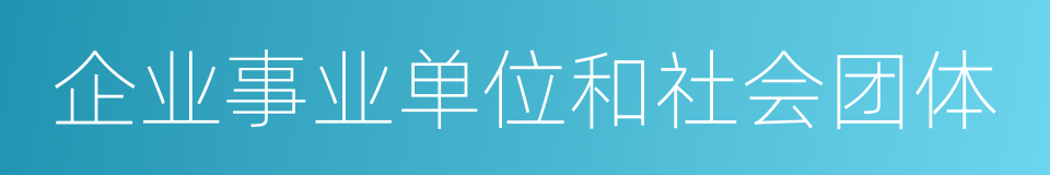 企业事业单位和社会团体的同义词