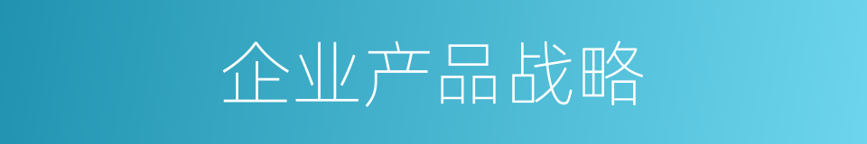 企业产品战略的同义词