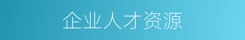 企业人才资源的同义词