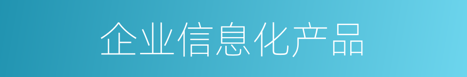企业信息化产品的同义词