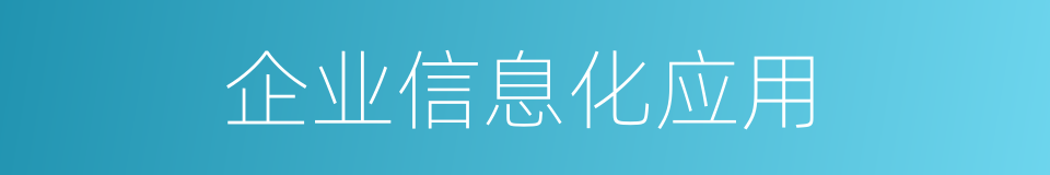 企业信息化应用的同义词