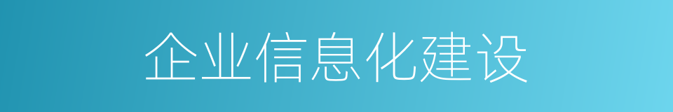 企业信息化建设的同义词