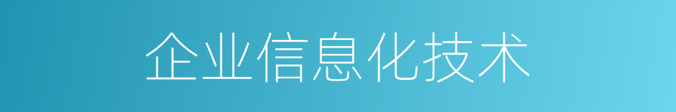 企业信息化技术的同义词