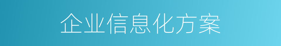 企业信息化方案的同义词