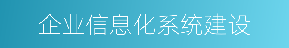 企业信息化系统建设的同义词