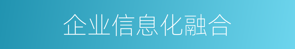 企业信息化融合的同义词