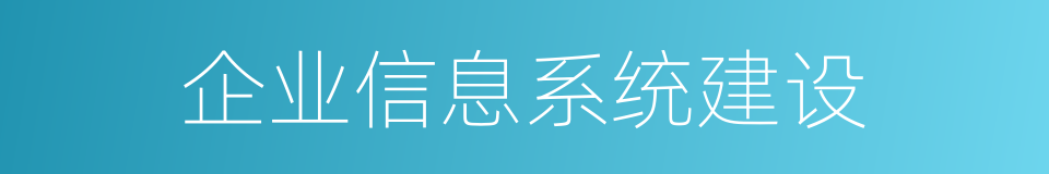 企业信息系统建设的同义词