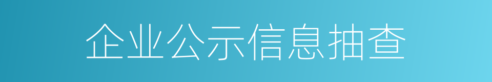 企业公示信息抽查的同义词