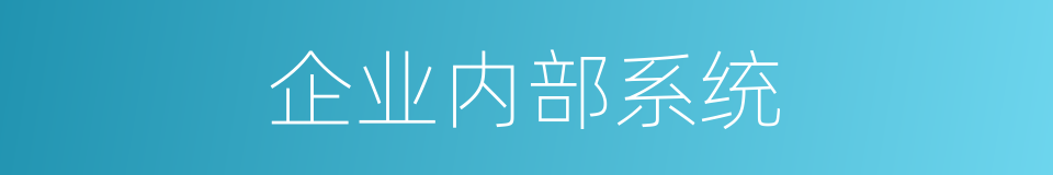 企业内部系统的同义词