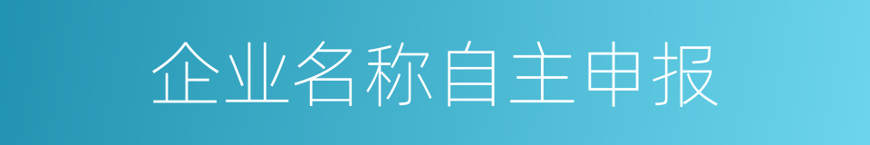 企业名称自主申报的同义词