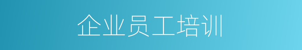 企业员工培训的同义词