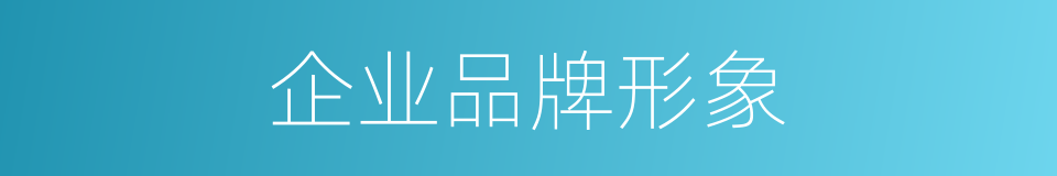 企业品牌形象的同义词